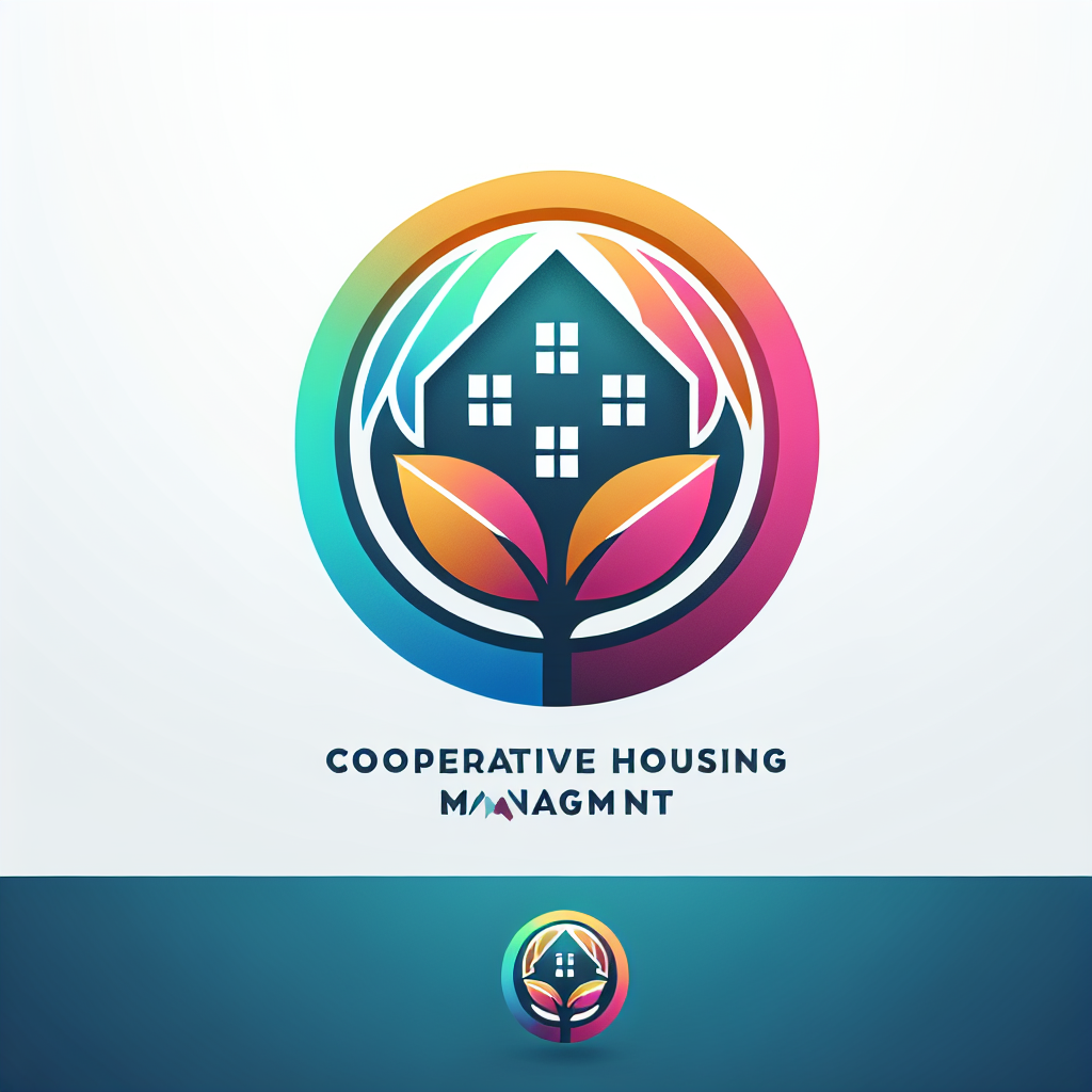 A logo for a co-operative housing society management site, representing professionalism, 